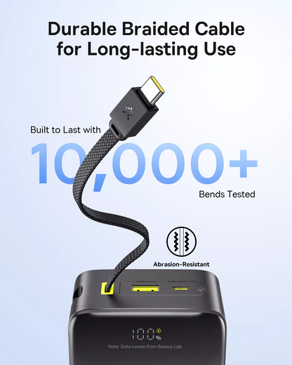 Εξωτερική Μπαταρία Baseus EnerFill Bipow2 Pro, 30000mAh, 22.5W, QC + PD, 1 x USB-A - 2 x USB-C, Μαύρη E0028100