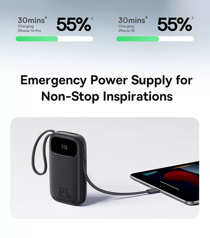 Εξωτερική Μπαταρία Baseus EnerFill FC31, 20000mAh, 22.5W, QC + PD, 1 x Lightning - 1 x USB-A - 2 x USB-C, Μαύρο P10082107123-00