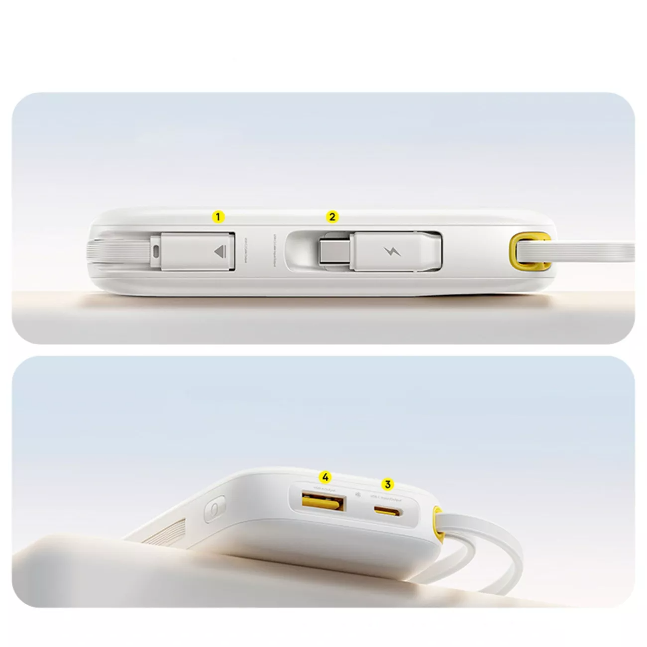 Εξωτερική Μπαταρία Baseus EnerFill FC31, 20000mAh, 45W, QC + PD, 1 x Lightning - 1 x USB-A - 2 x USB-C, Λευκό P10082105213-00