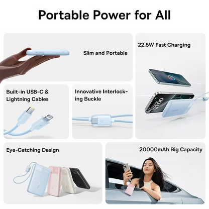 Εξωτερική Μπαταρία Baseus EnerFill FC11, 10000mAh, 22.5W, QC + PD, 1 x Lightning - 1 x USB-A - 2 x USB-C, Μαύρο E0027R04