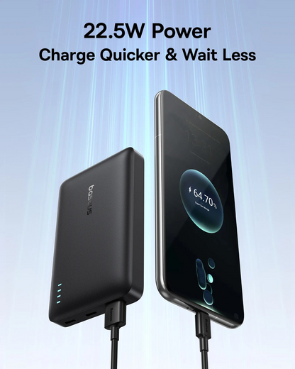 Εξωτερική Μπαταρία Baseus EnerFill FP21, 10000mAh, 22.5W, QC + PD, 1 x USB-A - 2 x USB-C, Μαύρη P1008210D123-00