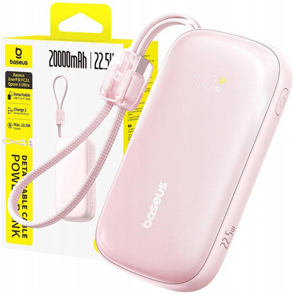 Εξωτερική Μπαταρία Baseus EnerFill FC21 Qpow 3 Ultra, 10000mAh, 22.5W, QC + PD, 1 x USB-A - 1 x USB-C, Ροζ E0027L02