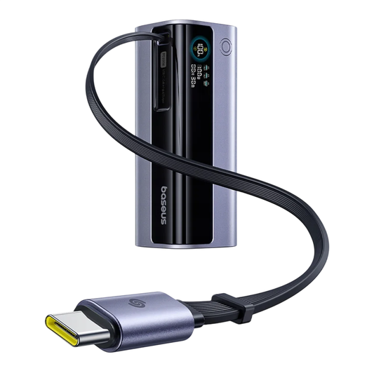 Εξωτερική Μπαταρία Baseus EnerGeek GR11, 10000mAh, 100W, QC + PD, 1 x USB-A - 2 x USB-C, Γκρι E0027A01