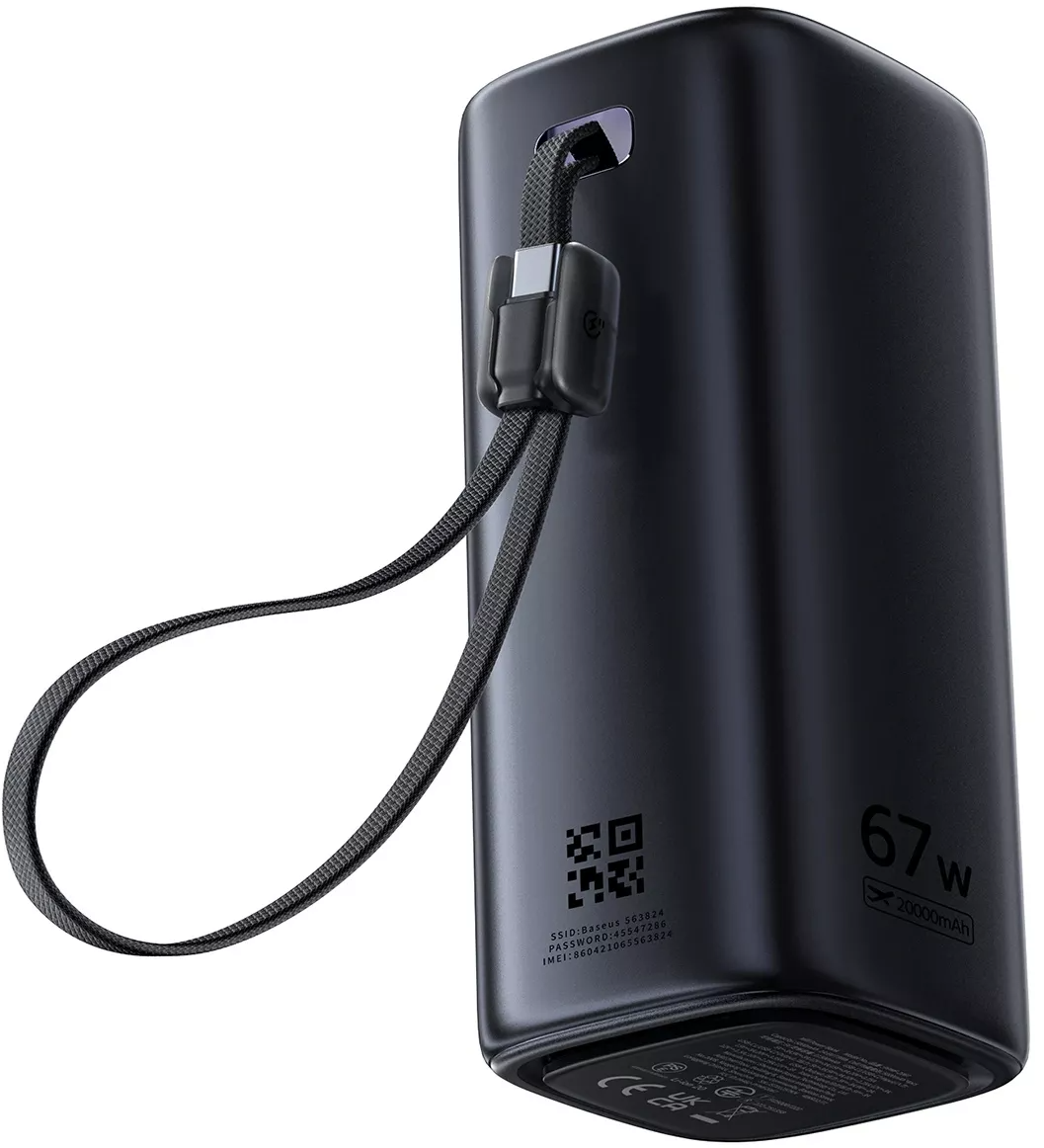 Εξωτερική Μπαταρία Baseus EnerGeek GX11, 20000mAh, 67W, QC + PD, 1 x USB-A - 2 x USB-C, Μαύρο E0025701