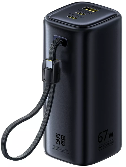 Εξωτερική Μπαταρία Baseus EnerGeek GX11, 20000mAh, 67W, QC + PD, 1 x USB-A - 2 x USB-C, Μαύρο E0025701