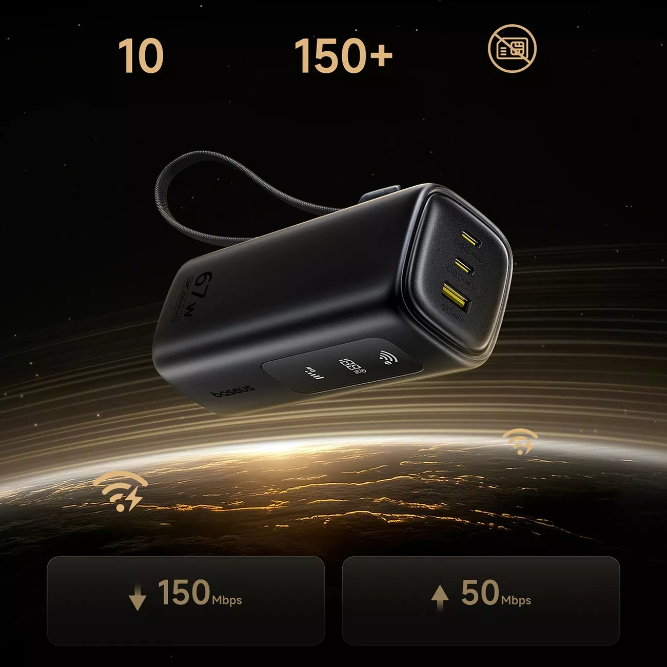 Εξωτερική Μπαταρία Baseus EnerGeek GX11, 20000mAh, 67W, QC + PD, 1 x USB-A - 2 x USB-C, Μαύρο E0025701
