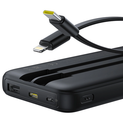 Εξωτερική Μπαταρία Baseus Lipow, 10000mAh, 22.5W, QC + PD, 1 x Lightning - 1 x USB-A - 2 x USB-C, Μαύρη P10079101123-00