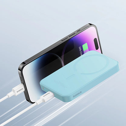 Baseus Magnetic Mini Ασύρματη εξωτερική μπαταρία, 5000mAh, 20W, PD + FQI, 1 x QI - 1 x USB-C, μπλε P10022107313-00 