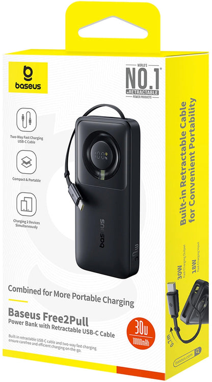 Εξωτερική Μπαταρία Baseus OS Free2Pull, 10000mAh, 30W, PD, 2 x USB-C, Μαύρη P10073701123-00