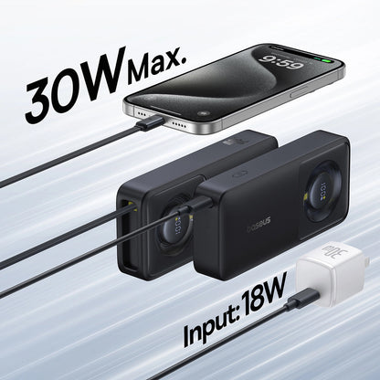 Εξωτερική Μπαταρία Baseus OS Free2Pull, 10000mAh, 30W, PD, 2 x USB-C, Μαύρη P10073701123-00