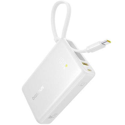 Εξωτερική Μπαταρία Baseus PicoGo, 10000mAh, 45W, QC + PD, 1 x USB-A - 2 x USB-C, Λευκή P10076803213-00