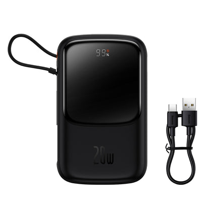 Εξωτερική Μπαταρία Baseus Qpow Pro, 20000mAh, 20W, QC + PD, 1 x Lightning - 1 x USB-A - 1 x USB-C, Μαύρη PPQD040001