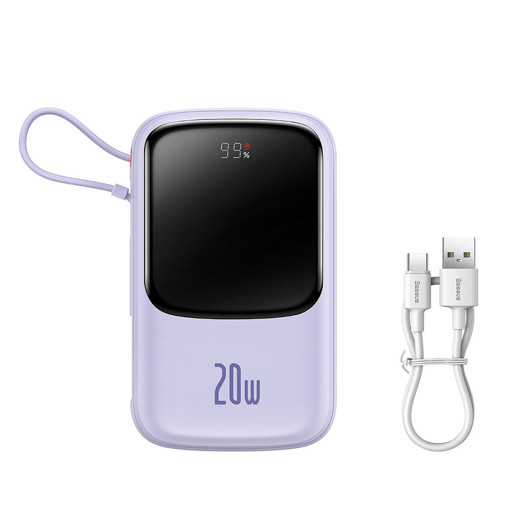Εξωτερική Μπαταρία Baseus Qpow Pro, 20000mAh, 20W, QC + PD, 1 x Lightning - 1 x USB-A - 1 x USB-C, Μωβ PPQD030005