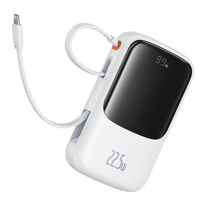 Εξωτερική Μπαταρία Baseus Qpow Pro+, 10000mAh, 22.5W, QC + PD, 1 x USB-A - 2 x USB-C, Λευκή P10067101213-00