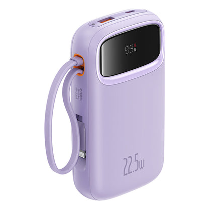 Baseus Qpow Pro+ External Battery, 10000mAh, 22.5W, QC + PD, 1 x Lightning - 1 x USB-A - 2 x USB-C, Purple P10055003513-00