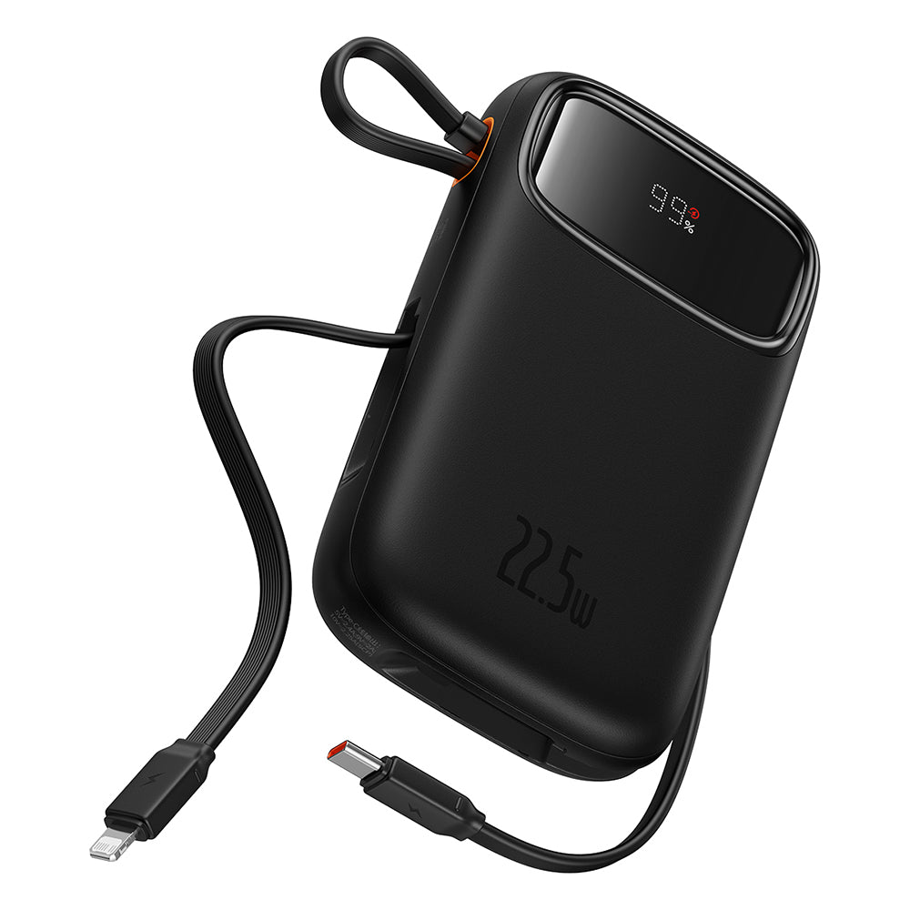 Baseus Qpow Pro+ External Battery, 20000mAh, 22.5W, QC + PD, 1 x Lightning - 1 x USB-A - 2 x USB-C, Black P10055002113-00
