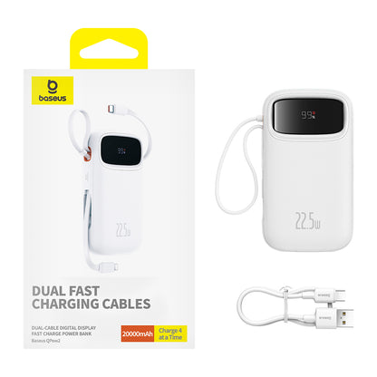 Εξωτερική Μπαταρία Baseus Qpow2, 20000mAh, 22.5W, QC + PD, 1 x Lightning - 1 x USB-A - 2 x USB-C, Λευκή P10055002223-00