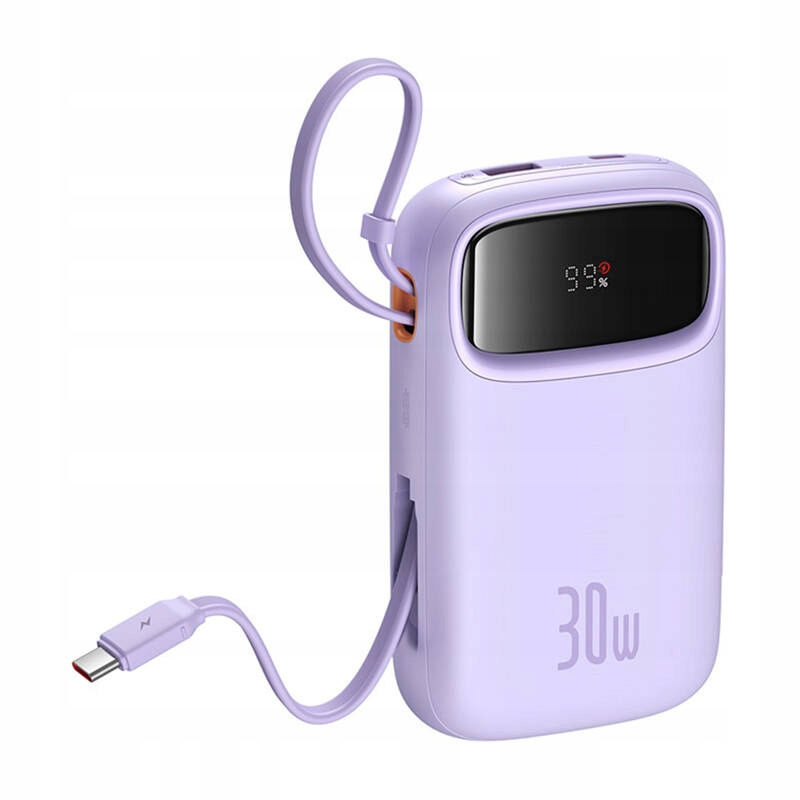 Εξωτερική Μπαταρία Baseus Qpow2, 10000mAh, 30W, QC + PD, 1 x USB-A - 3 x USB-C, Μωβ P10055008513-00