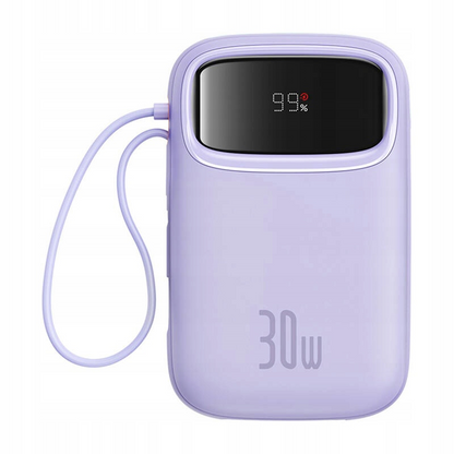 Εξωτερική Μπαταρία Baseus Qpow2, 10000mAh, 30W, QC + PD, 1 x USB-A - 3 x USB-C, Μωβ P10055008513-00