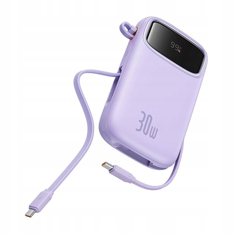 Εξωτερική Μπαταρία Baseus Qpow2, 10000mAh, 30W, QC + PD, 1 x USB-A - 3 x USB-C, Μωβ P10055008513-00