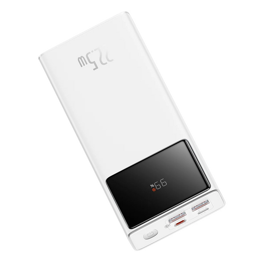 Εξωτερική Μπαταρία Baseus Star Lord, 30000mAh, 22.5W, QC + PD, 1 x USB-C - 2 x USB-A, Λευκό PPXJ080102