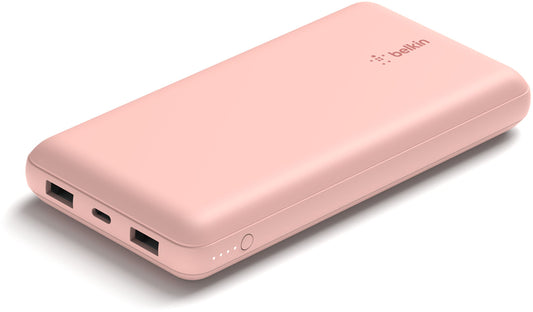 Εξωτερική Μπαταρία Belkin BoostCharge, 20000mAh, 15W, 1 x USB-C - 2 x USB-A, Ροζ Χρυσό BPB012btRG