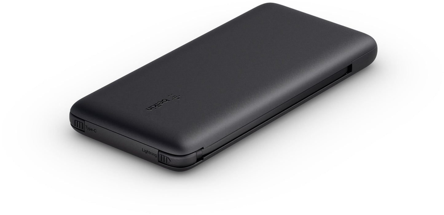 Εξωτερική Μπαταρία Belkin BoostCharge Plus, 10000mAh, 23W, QC + PD, 1 x Lightning - 2 x USB-C, Μαύρο BPB006btBLK