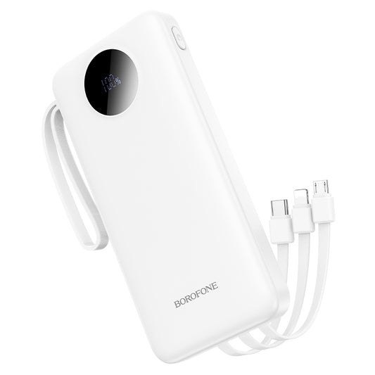 Εξωτερική μπαταρία Borofone BJ53 Power, 10000mAh, 10W, 1 x Lightning - 1 x microUSB - 1 x USB-A - 1 x USB-C, Λευκό