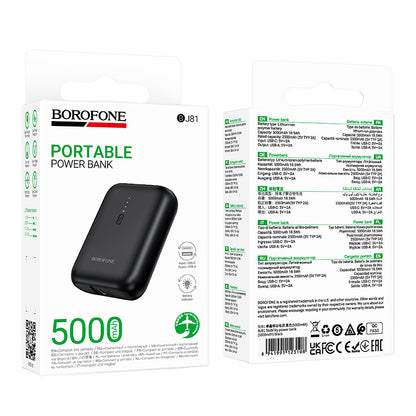 Εξωτερική Μπαταρία Borofone BJ81 Stability, 5000mAh, 10W, 1 x USB-A, Μαύρο