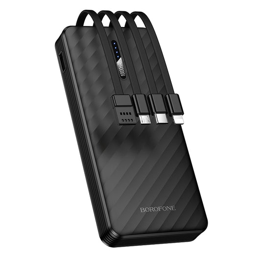 Εξωτερική Μπαταρία Borofone BJ84 Smooth, 10000mAh, 10W, 1 x Lightning - 1 x microUSB - 1 x USB-A - 1 x USB-C, Μαύρο