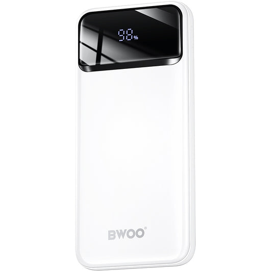 Εξωτερική Μπαταρία BWOO BO-P34, 10000mAh, 22.5W, QC + PD, 1 x USB-C - 2 x USB-A, Λευκό
