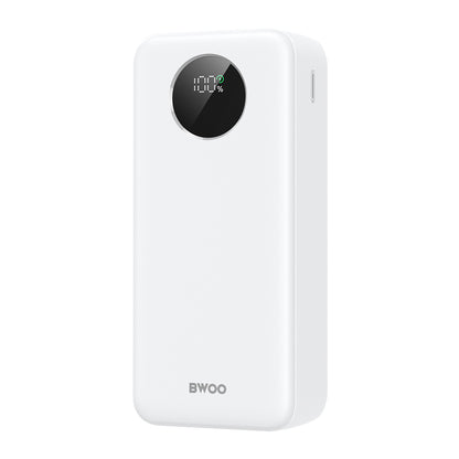 Εξωτερική Μπαταρία BWOO BO-P64, 30000mAh, 22.5W, QC + PD, 1 x USB-C - 2 x USB-A, Λευκή