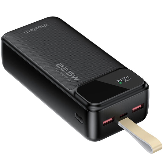 Choetech B730 Εξωτερική μπαταρία, 30000mAh, 22.5W, QC + PD, 1 x USB-C - 2 x USB-A, Μαύρο 