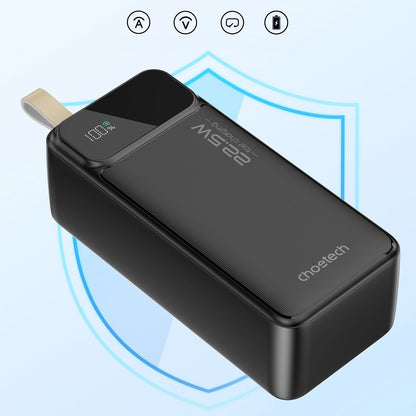 Choetech B731 Εξωτερική μπαταρία, 40000mAh, 22.5W, QC + PD, 1 x USB-C - 2 x USB-A, Μαύρο 