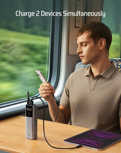 Εξωτερική Μπαταρία Cuktech, 10000mAh, 150W, QC + PD, 1 x USB-A - 1 x USB-C, Γκρι CKPB100PGLBK