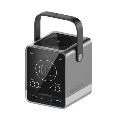Εξωτερική Μπαταρία Cuktech, 40000mAh, 300W, QC + PD + FQI, 1 x QI - 2 x USB-A - 2 x USB-C, Μαύρο