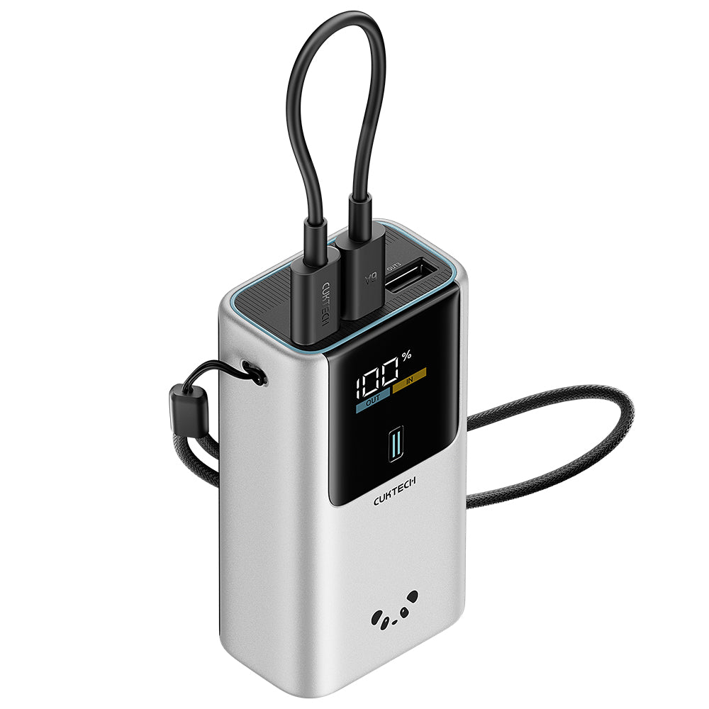 Cuktech PB1055 External Battery, 10000mAh, 55W, QC + PD, 1 x USB-A - 2 x USB-C, Gray CKPB1055GBTG