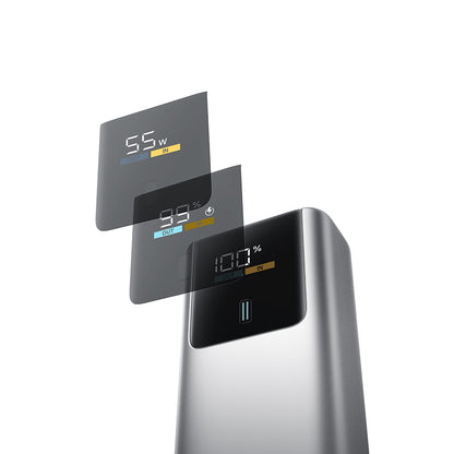 Cuktech PB1055 External Battery, 10000mAh, 55W, QC + PD, 1 x USB-A - 2 x USB-C, Gray CKPB1055GBTG