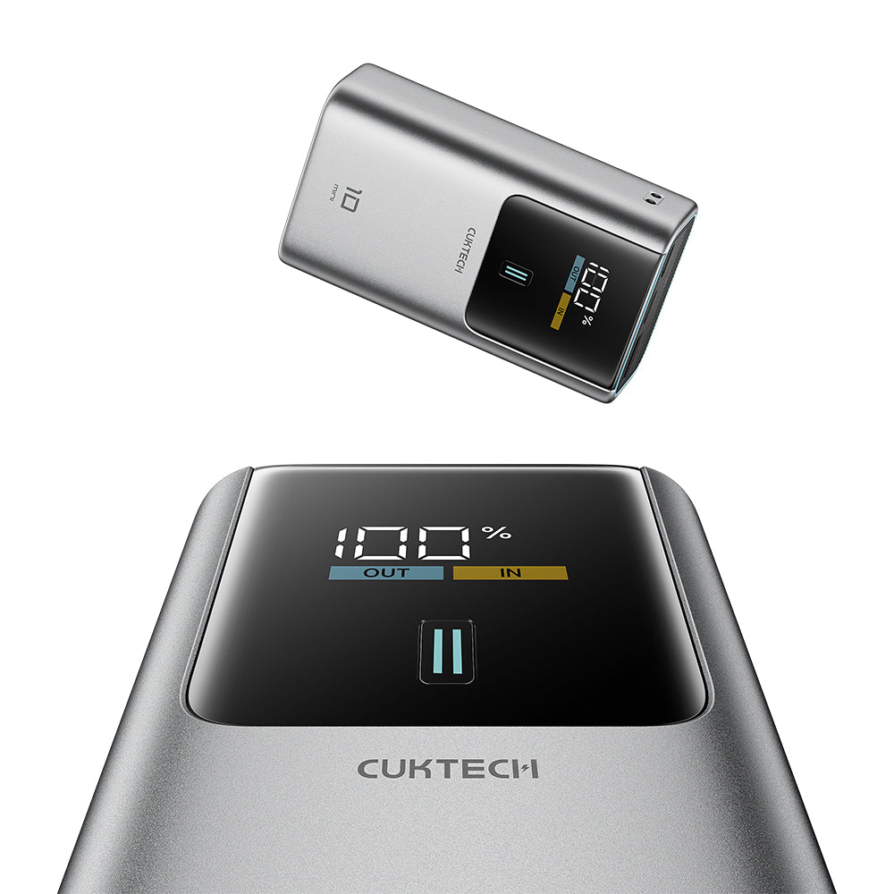 Cuktech PB1055 External Battery, 10000mAh, 55W, QC + PD, 1 x USB-A - 2 x USB-C, Gray CKPB1055GBTG