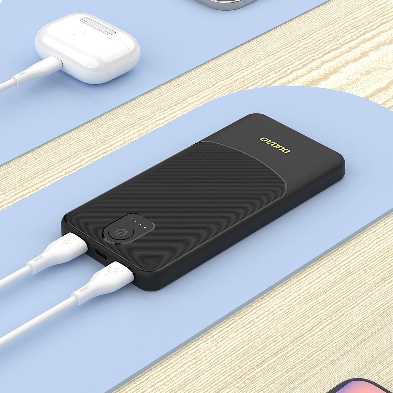 Εξωτερική Μπαταρία Dudao K10, 10000mAh, 12W, 2 x USB-A, Μαύρη