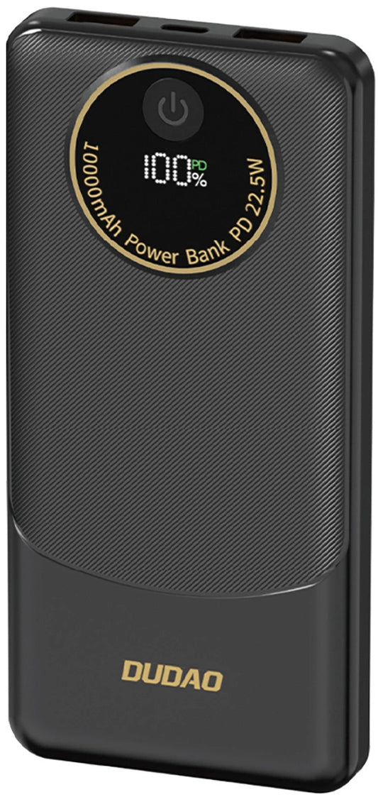 Εξωτερική Μπαταρία Dudao K12, 10000mAh, 22.5W, QC + PD, 1 x USB-C - 2 x USB-A, Μαύρη