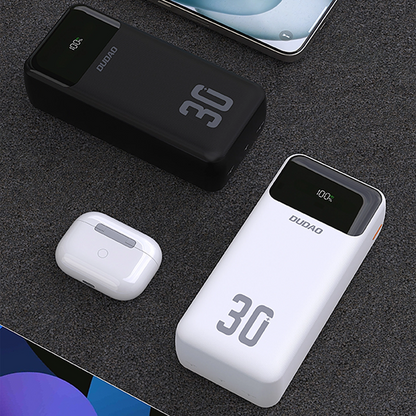 Dudao K15MAX External Battery, 30000mAh, 22.5W, QC + PD, 1 x USB-A - 2 x Lightning - 2 x USB-C, Black