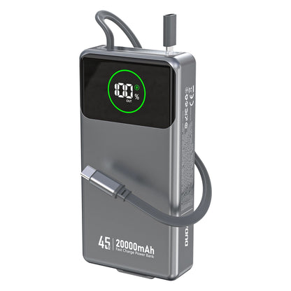 Εξωτερική Μπαταρία Dudao K31 Pro, 20000mAh, 45W, QC + PD, 1 x USB-A - 2 x USB-C, Γκρι