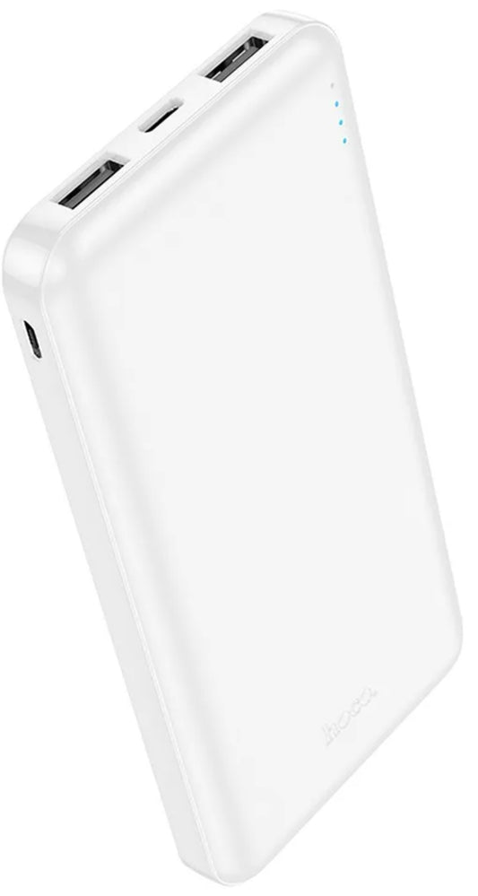 Εξωτερική Μπαταρία HOCO J100, 10000mAh, 10W, 2 x USB-A, Λευκή
