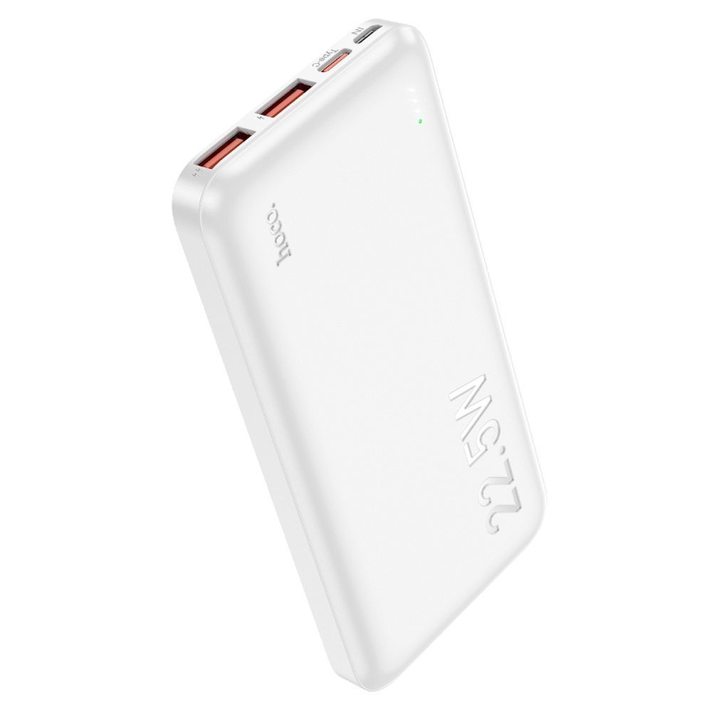 Εξωτερική Μπαταρία HOCO J101, 10000mAh, 22.5W, QC + PD, 1 x USB-C - 2 x USB-A, Λευκή