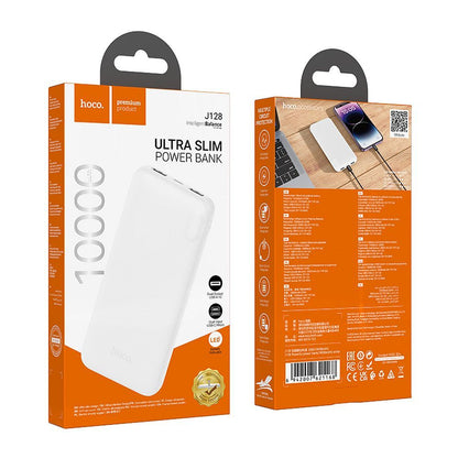 Εξωτερική Μπαταρία HOCO J128, 10000mAh, 10W, 2 x USB-A, Λευκή