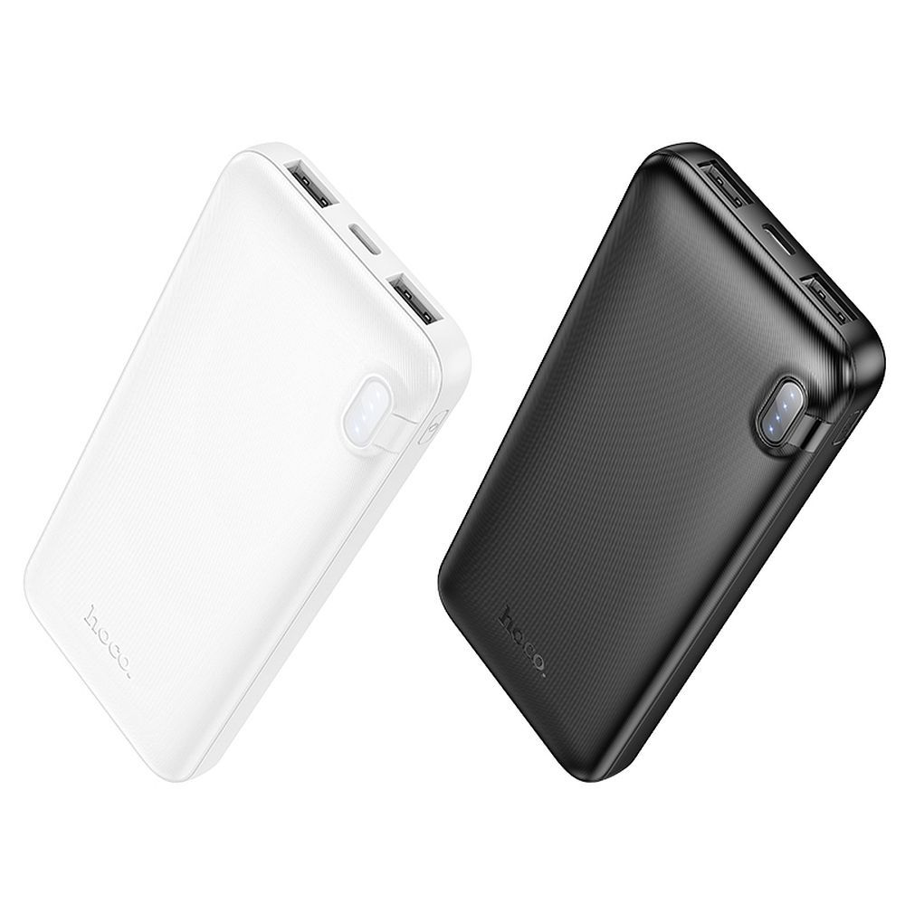 Εξωτερική Μπαταρία HOCO J128, 10000mAh, 10W, 2 x USB-A, Λευκή
