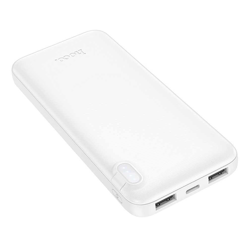 Εξωτερική Μπαταρία HOCO J128, 10000mAh, 10W, 2 x USB-A, Λευκή