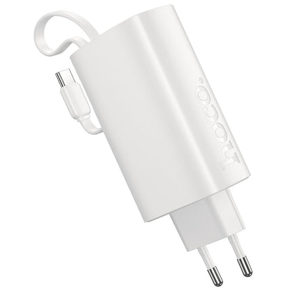 Εξωτερική μπαταρία HOCO J148 2 σε 1, 5000mAh, 20W, PD, 2 x USB-C, Λευκή