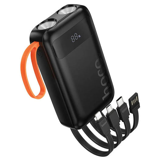 Εξωτερική Μπαταρία HOCO J151, 10000mAh, 10W, 1 x Lightning - 1 x microUSB - 1 x USB-A - 1 x USB-C, Μαύρη